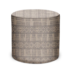 Indoor Pouf in Peter Dunham Textiles Addis in Ash/Gray