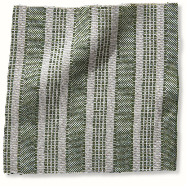 Peter Dunham Textiles Outdoor Amida in Green on Natural Pillow