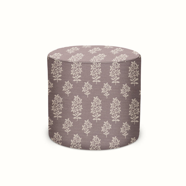 Indoor/Outdoor Pouf in Peter Dunham Textiles Asha Lilac