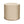 Indoor pouf upholstered in stone beige geometric fabric, cylindrical drum shape.
