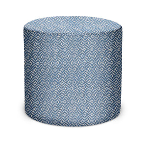 Indoor Pouf in Peter Dunham Textiles Atlas in Indigo