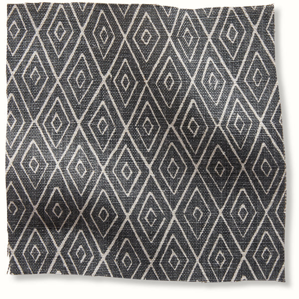 Charcoal geometric-pattern pillow cover with diamond and X motifs