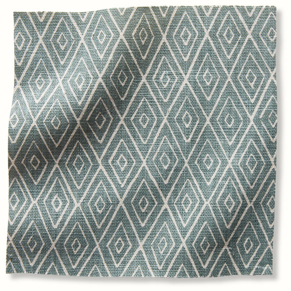 Ocean blue geometric patterned pillow cover fabric