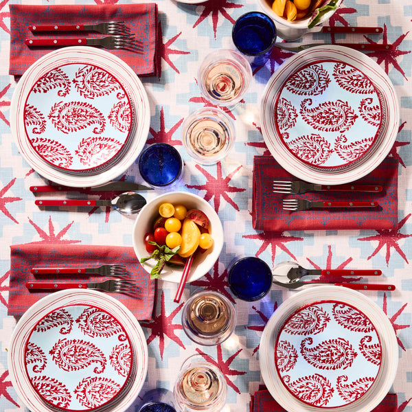 Peter Dunham + Hudson Grace Red Kashmir Paisley Printed Napkin