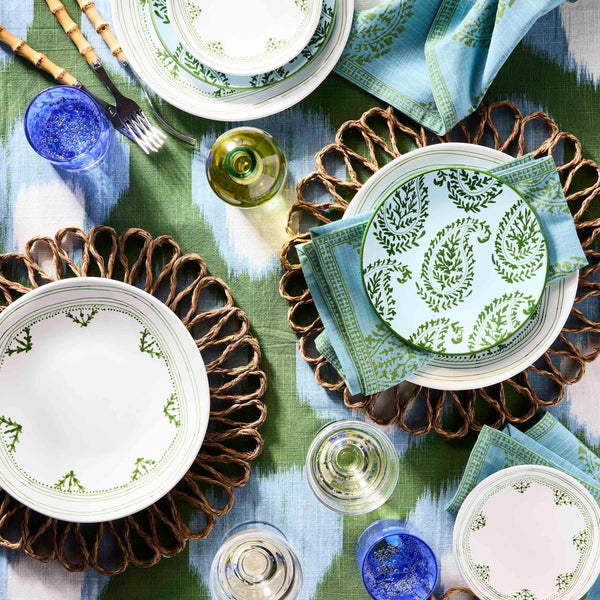 Peter Dunham + Hudson Grace Green Bukhara Printed Napkin