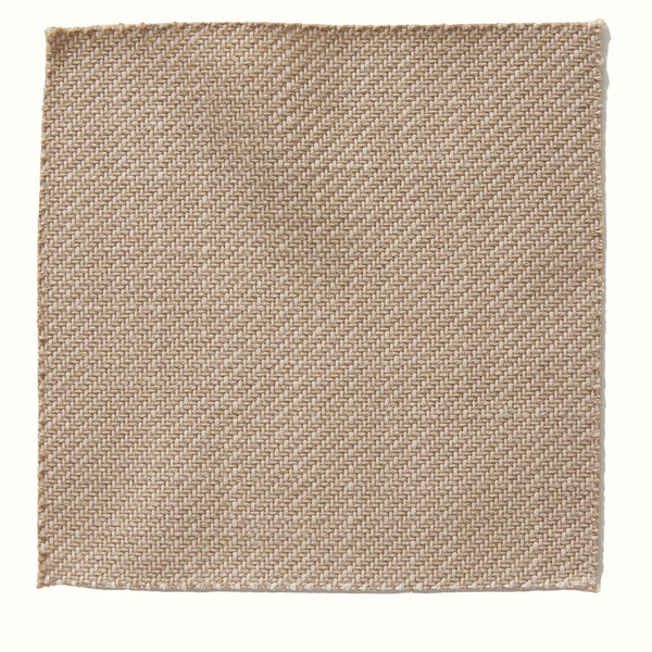 Woven Bedford pillow cover in sand and white, square weave texture