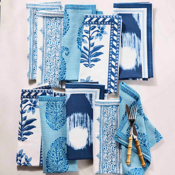 Peter Dunham + Hudson Grace Blue Shani Floral Printed Napkin
