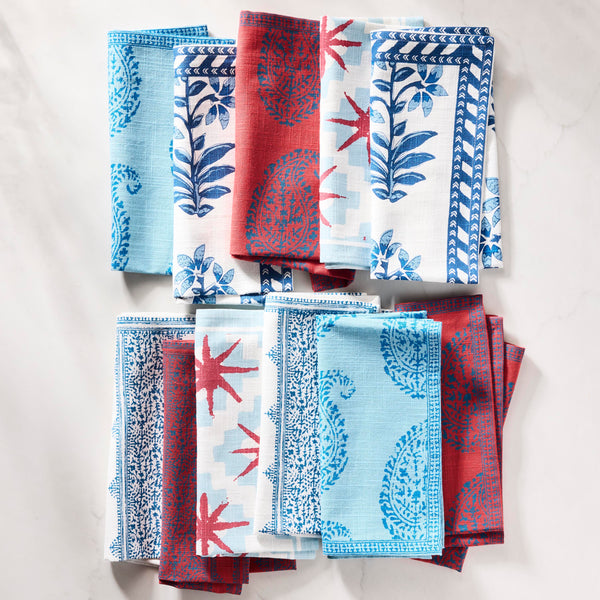Peter Dunham + Hudson Grace Blue Shani Floral Printed Napkin