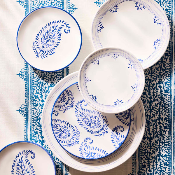 Peter Dunham + Hudson Grace Blue Kashmir Painted Paisley Salad Plate