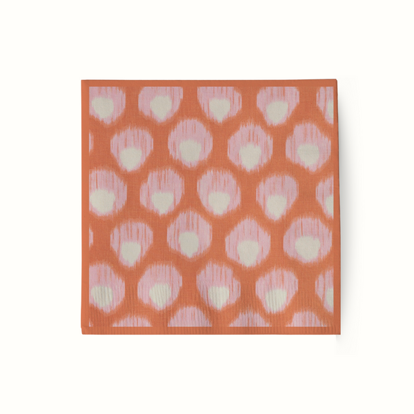 Peter Dunham + Hudson Grace Orange Bukhara and Kashmir, Cocktail Napkins Set of 50