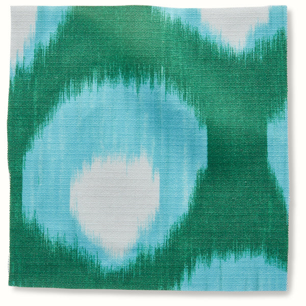 Peter Dunham Textiles Outdoor Bukhara in Green/Blue Pillow