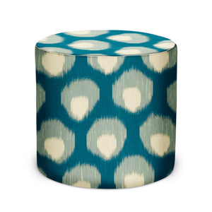 Indoor Pouf in Peter Dunham Textiles Bukhara in Blue/Blue
