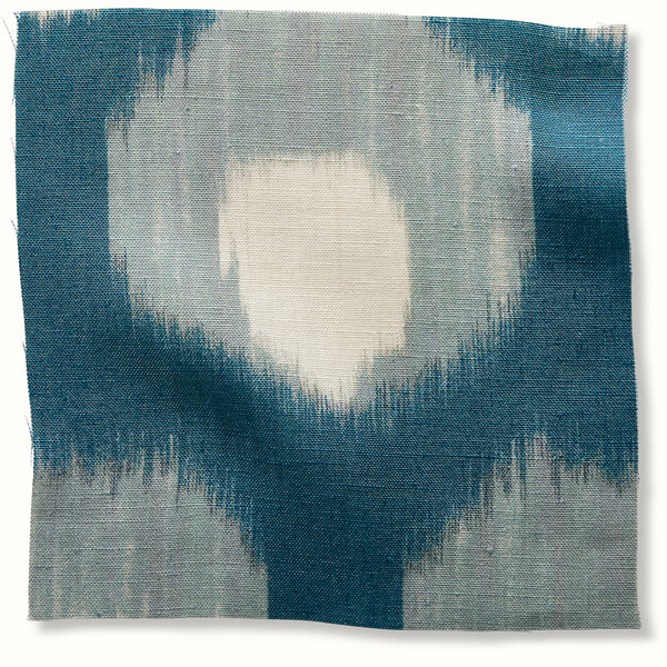 Peter Dunham Bukhara blue pillow cover with abstract square pattern