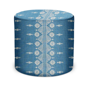 Indoor Pouf in Peter Dunham Textiles Carmania in Indigo