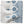 Blue geometric pattern on white square pillow cover fabric
