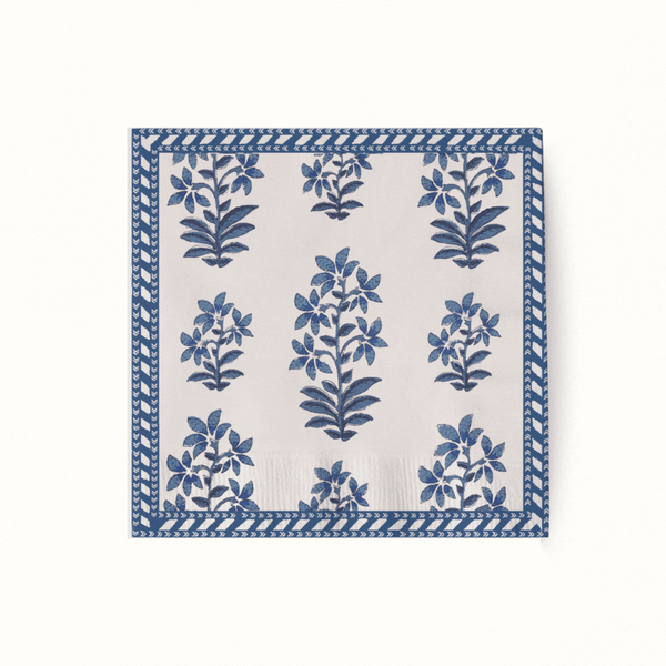 Peter Dunham + Hudson Grace Blue Fez and Shani, Cocktail Napkins Set of 50