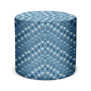Indoor Pouf in Peter Dunham Textiles Cosima in Blue/Blue