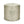 Indoor pouf by Peter Dunham Textiles, green patterned fabric on tan, round upholstered seat