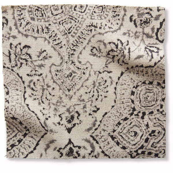 Peter Dunham Textiles Deeg in Charcoal on Tan Pillow