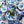 Hand-painted blue fig blossom appetizer plate with botanical motif, on table setting