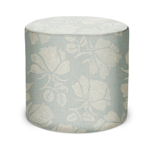 Indoor Pouf in Peter Dunham Textiles Emilia in Ocean/Natural