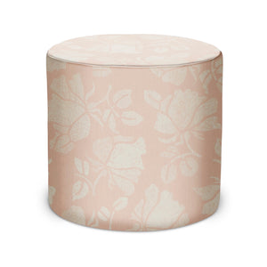 Indoor Pouf in Peter Dunham Textiles Emilia in Pink/White