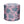 Indoor fabric pouf with floral pattern, purple and blue, round cylindrical design