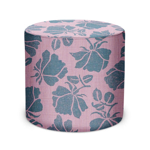 Indoor Pouf in Peter Dunham Textiles Emilia in Purple/Blue