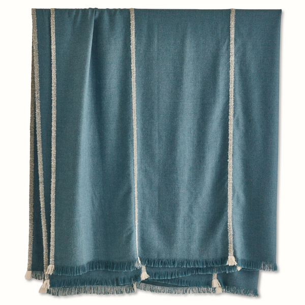 Barragan in Blue Alpaca Bedcover and Throw