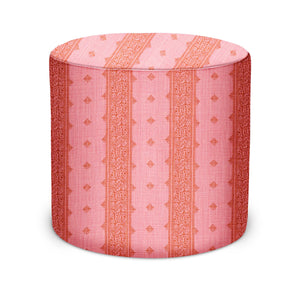 Indoor Pouf in Peter Dunham Textiles Fez in Pink/Orange
