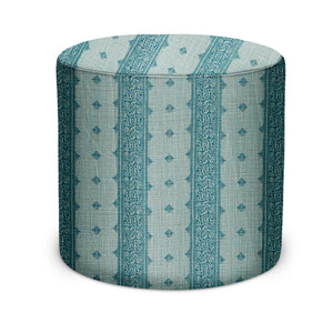 Indoor Pouf in Peter Dunham Textiles Fez in Blue/Blue