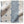 Blue and natural patterned pillow cover with vertical center panel and small motif accents