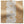Natural linen-look pillow cover with gold stripe border and small motif pattern.