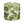 Indoor pouf with round cylinder shape, green fig leaf print on light fabric