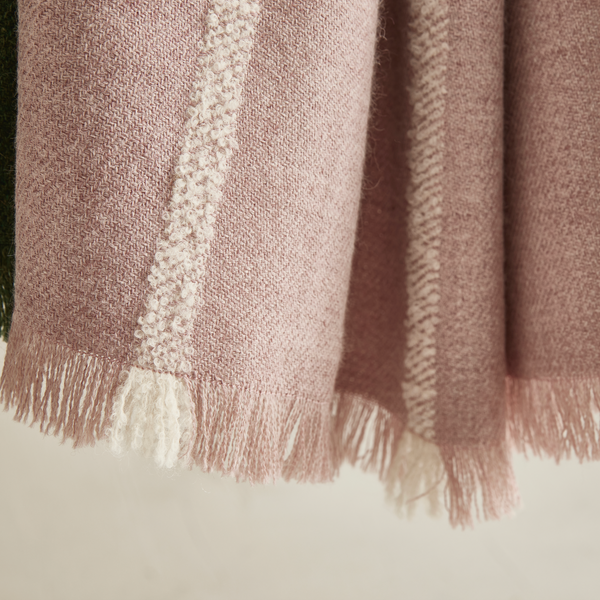 Barragan in Pink Alpaca Bedcover and Throw