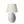 Speckled ceramic jug table lamp with white fabric shade and side loop handles
