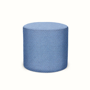 Indoor/Outdoor Pouf in Peter Dunham Textiles Heera Capri/Indigo