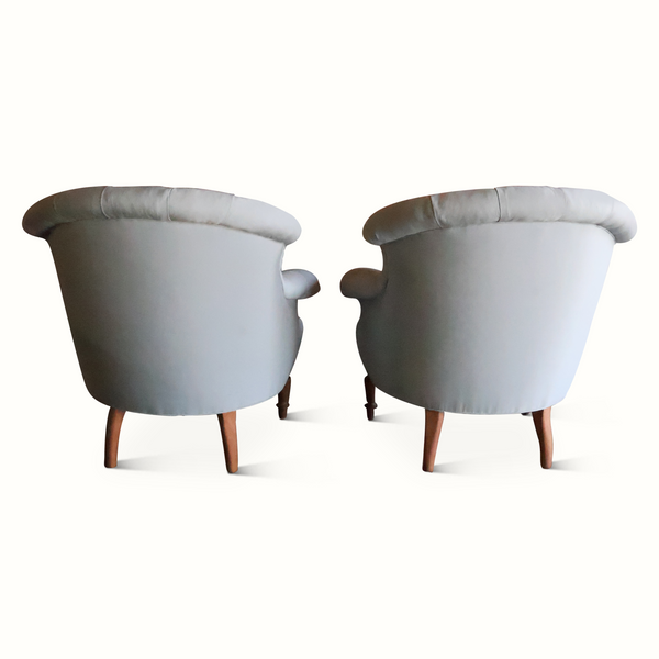 Pair of 19th Century Tufted Napoleon Chairs