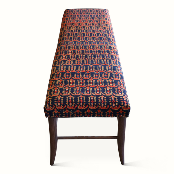 Croft Bench Upholstered in a Persian Carpet. Pair Available, Each Sold Individually.
