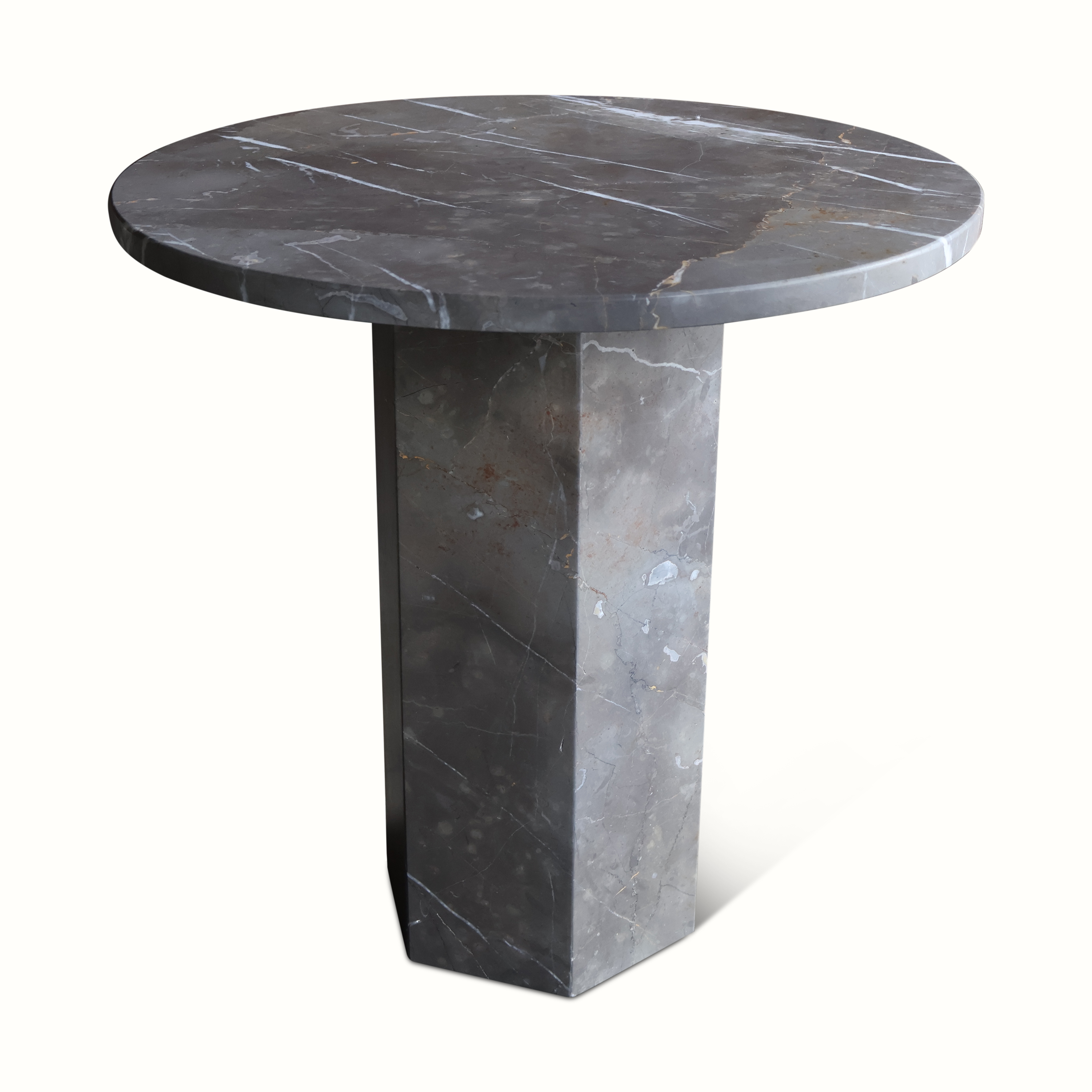 Marble Pedestal Table on Hexagonal Base