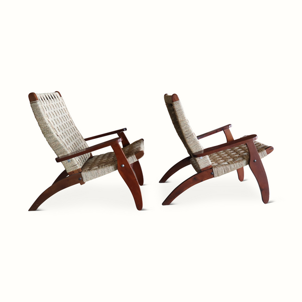 Pair of Mahogany & Seagrass Armchairs