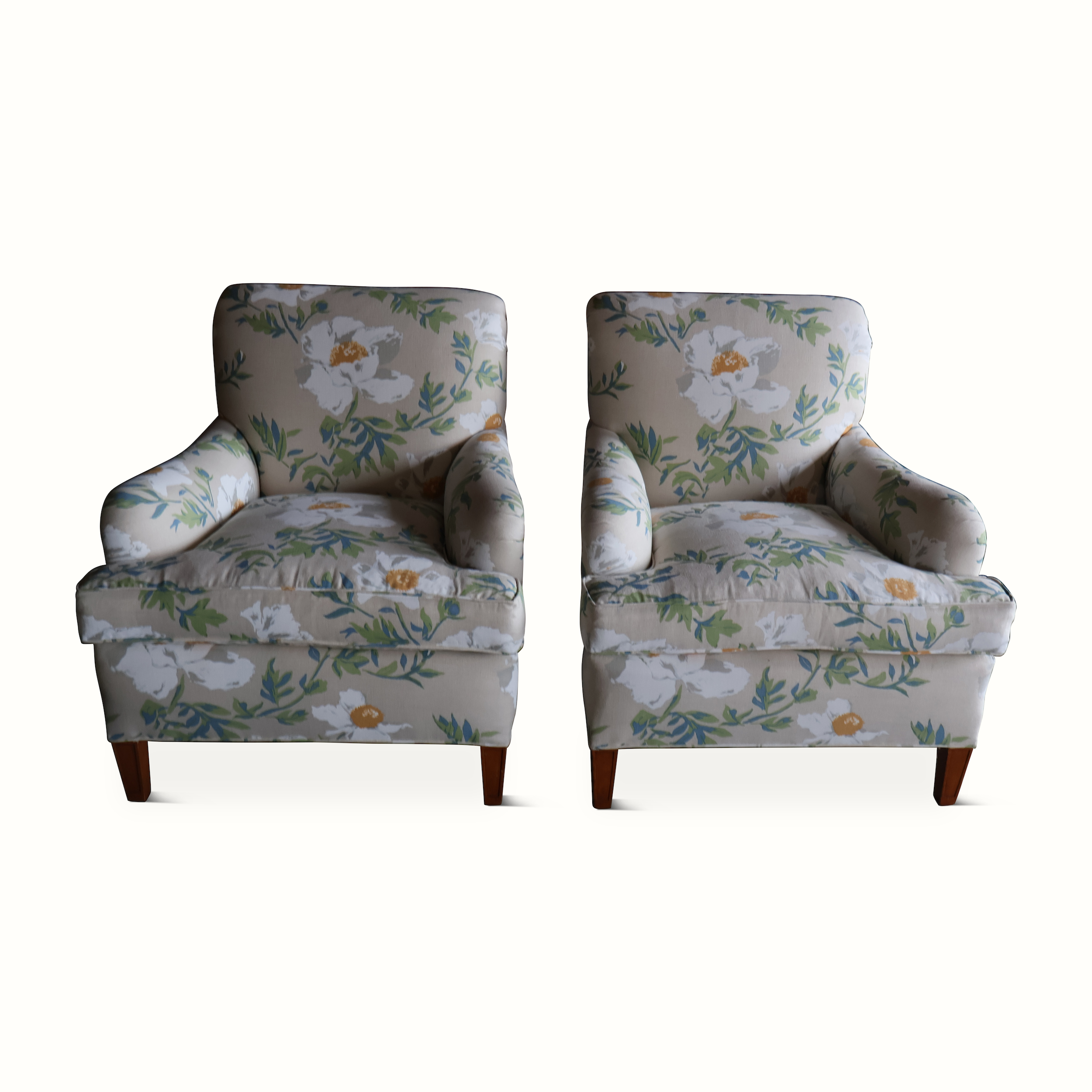 Pair of George Smith Style Chairs in Lake August 'Matilija'