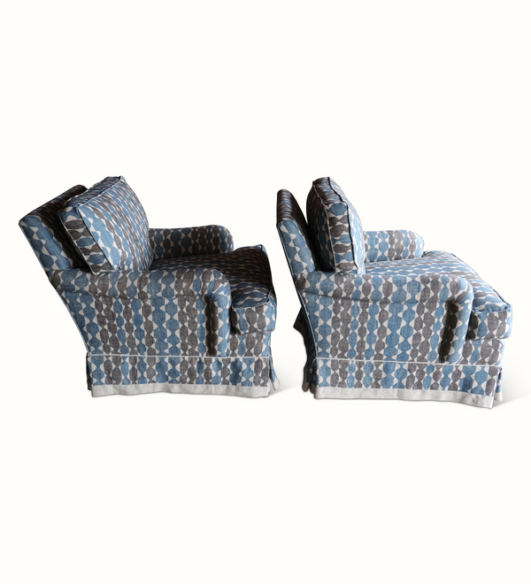 Pair of Upholstered Armchairs in Fermoie 'Whittle'