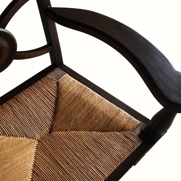 Charles Dudouyt Attr. Oak and Rush Armchairs