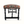 Kilim bench underside view with multicolor patterned fabric seat on dark frame