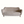 Light gray upholstered sofa, button-tufted back, cushioned seat, dark wooden legs.