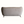Back view of light gray upholstered sofa with curved back and dark wooden feet.