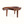 Live edge side table, long wooden slab with blue resin details, four short legs.