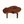 Live edge side table, round wooden top with carved groove and blue resin, three legs.
