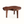 Live edge side table, sculpted wooden slab top with blue resin, three tapered legs.